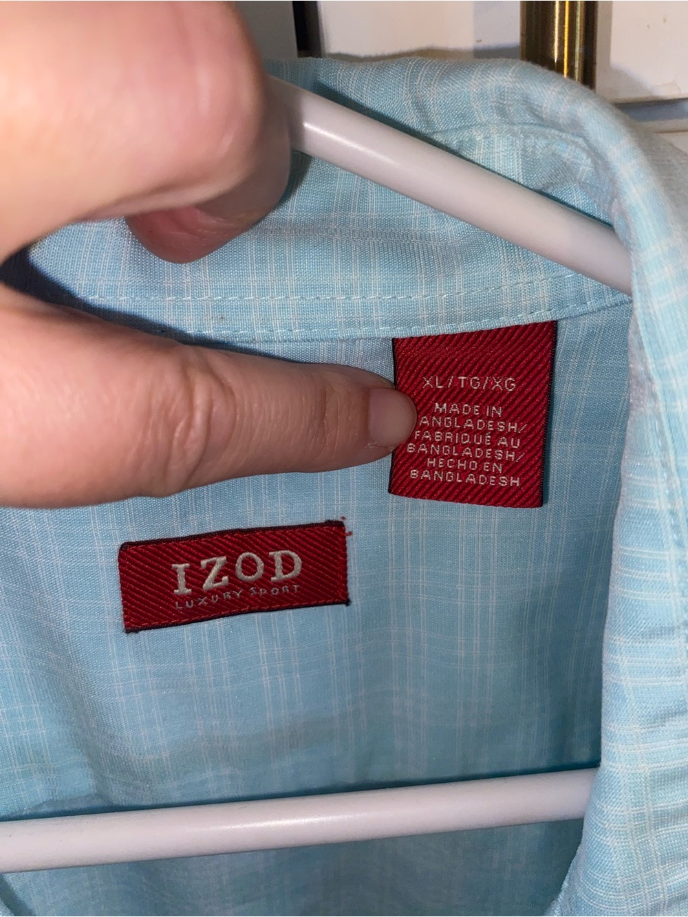 IZOD Ice blue short-sleeve button-down shirt casual camp collar Coastal Vacation - Picture 8 of 9